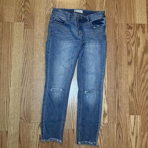 Free People 61855-16515125 Skinny Cropped Medium Wash Denim Womens Size W25